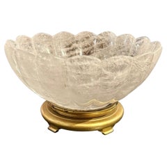 Vintage French Rock Crystal Bowl on Giltwood Stand