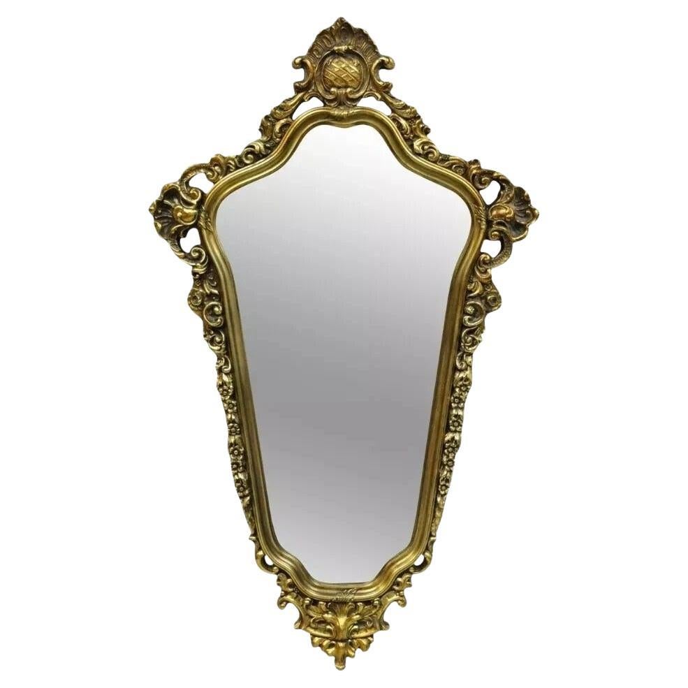 Vintage French Rococo Baroque Style Ornate Gold Frame Wall Mirror