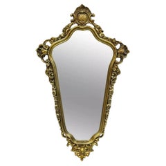 Vintage French Rococo Baroque Style Ornate Gold Frame Wall Mirror