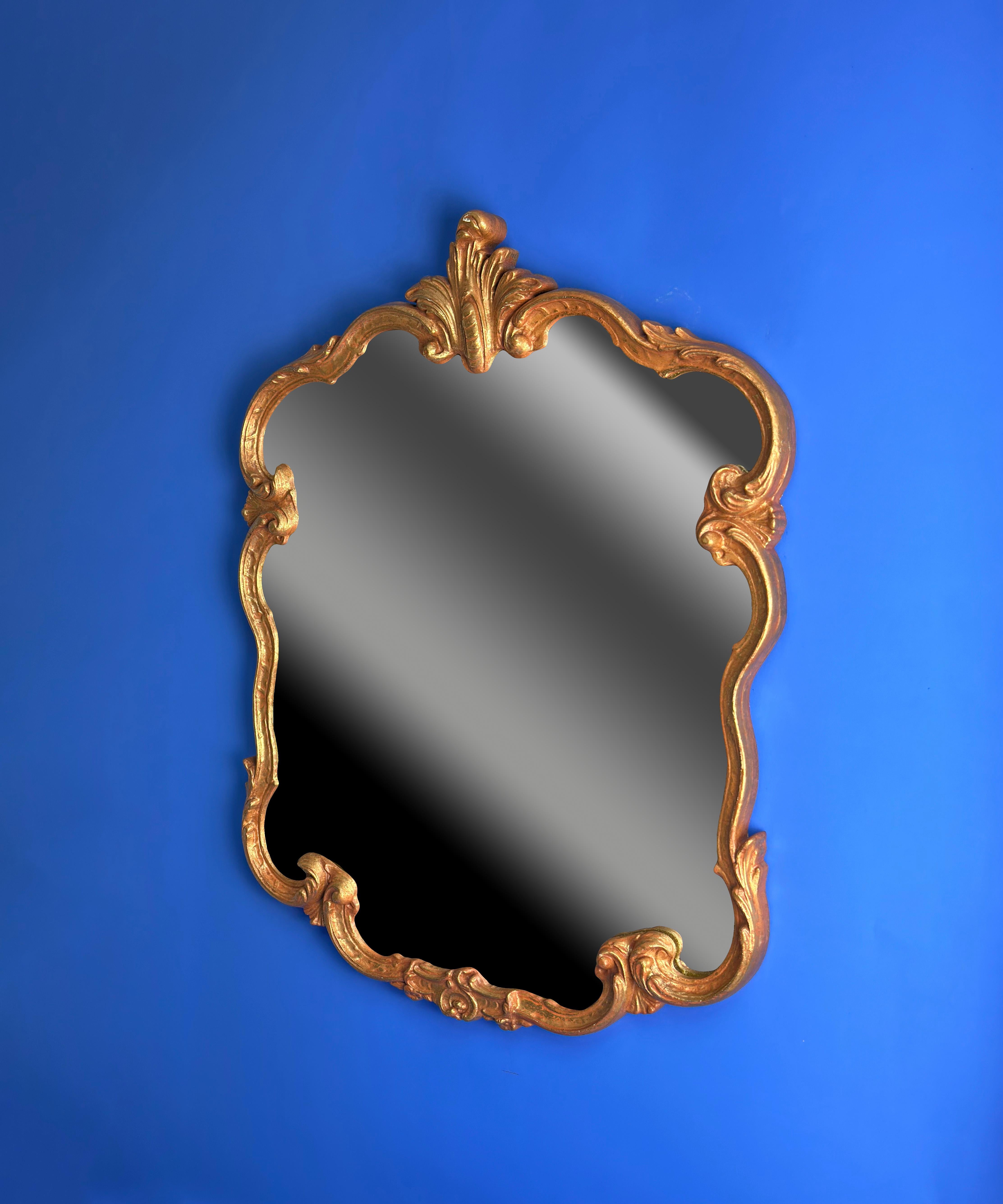 Vintage French, Rococo Style, Gilded Wall Mirror - Circa 1960s In Good Condition For Sale In Glasgow, GB