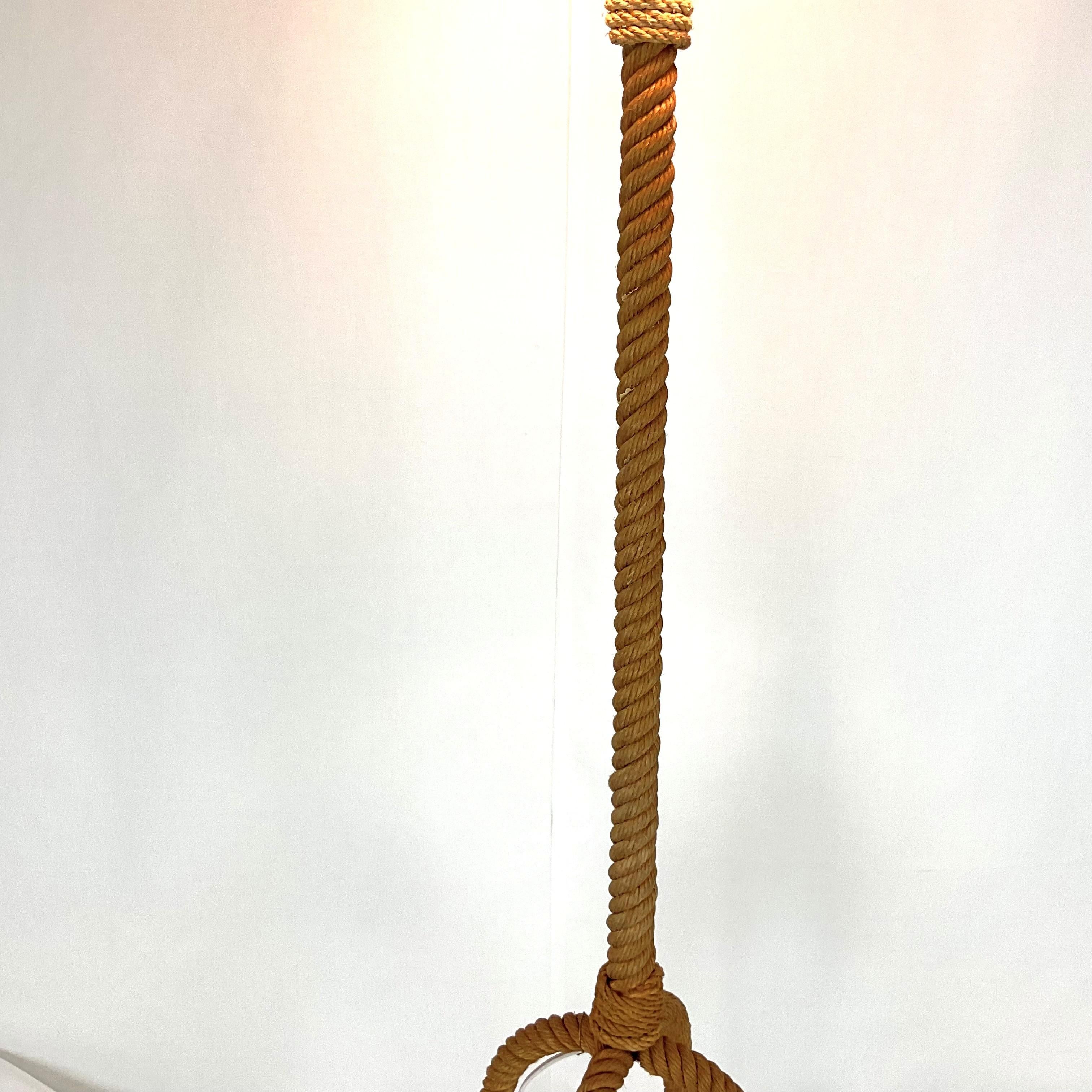 French Provincial Vintage French Rope Floor Lamp For Sale