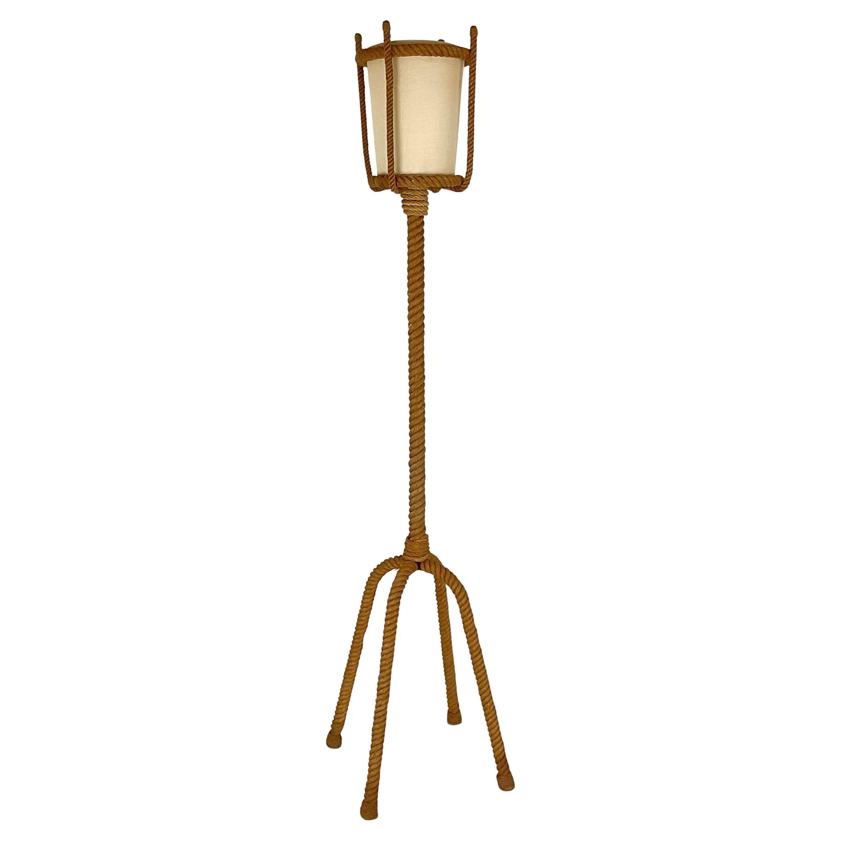 Vintage French Rope Floor Lamp For Sale