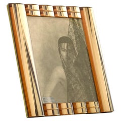 Marco de fotos vintage francés de cristal espejado en oro rosa  Elegancia Art Decó