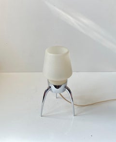 Lampe à poser 'Rotaflex' vintage en chrome et plastique blanc