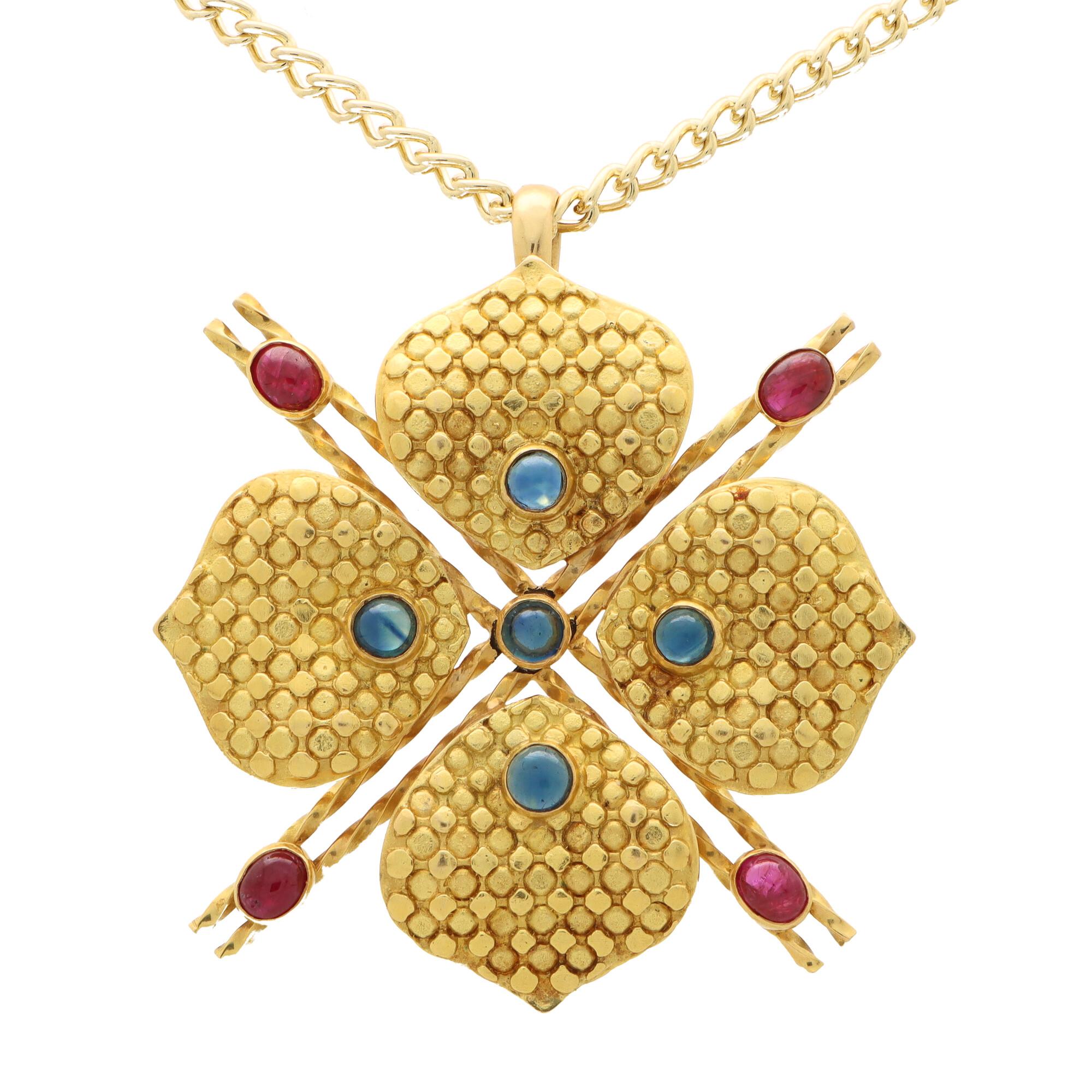 gold navaratna pendant designs
