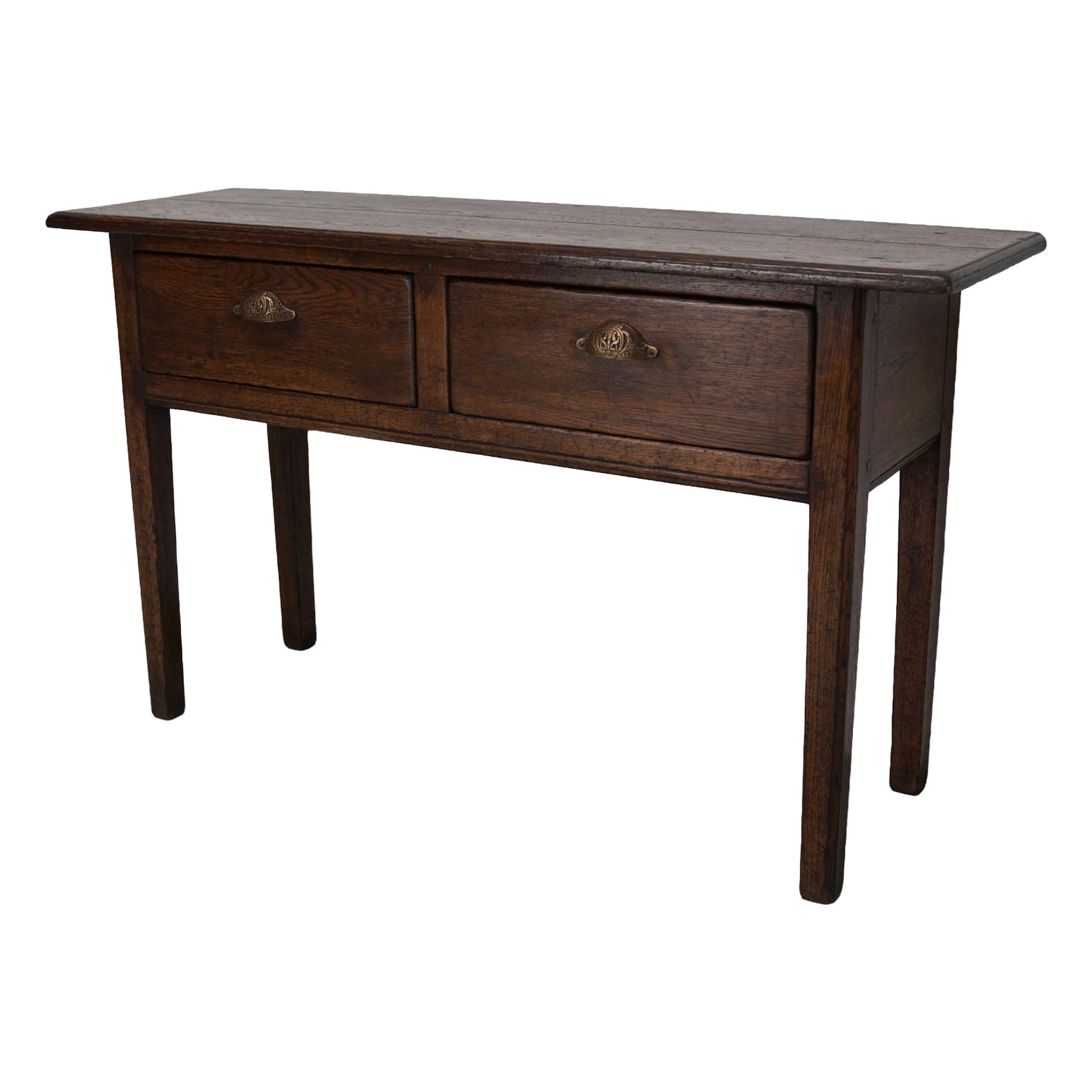 Vintage French Rustic Farmhouse Oak Side Table For Sale