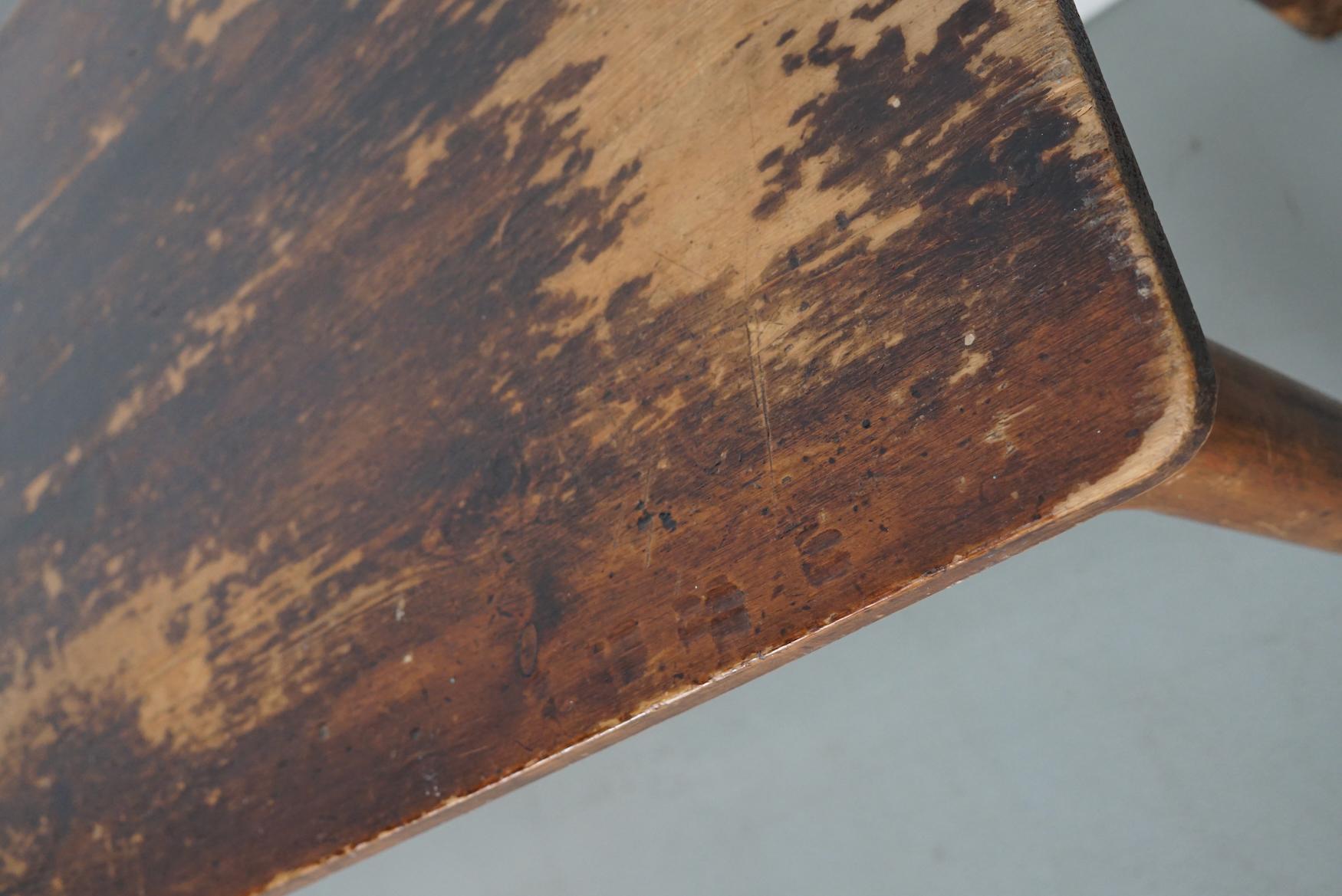 Vintage French Rustic Farmhouse Pine Side Table or Desk, 1950s For Sale 9