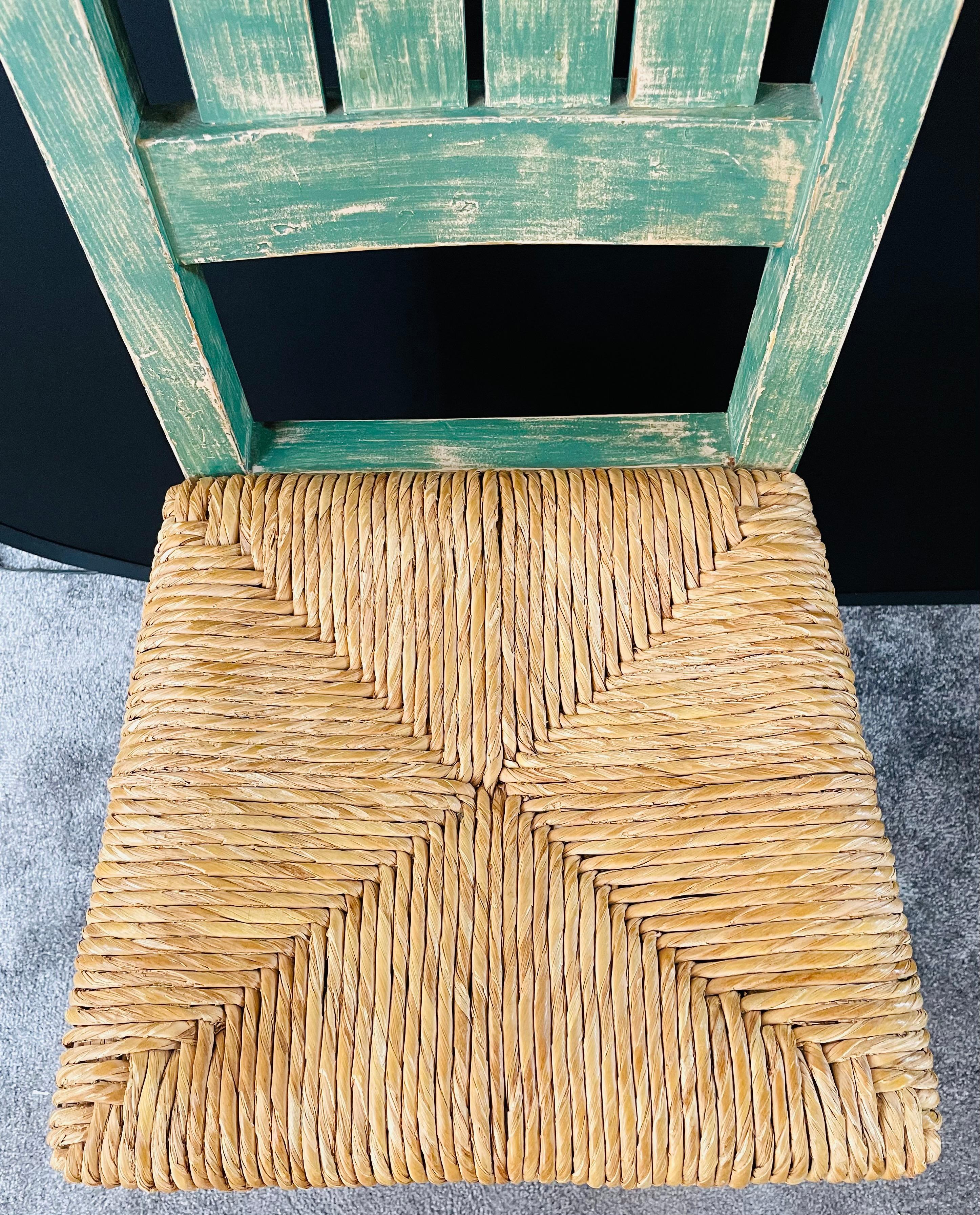 green wooden stool