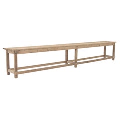Vintage French Rustic Wooden Bench