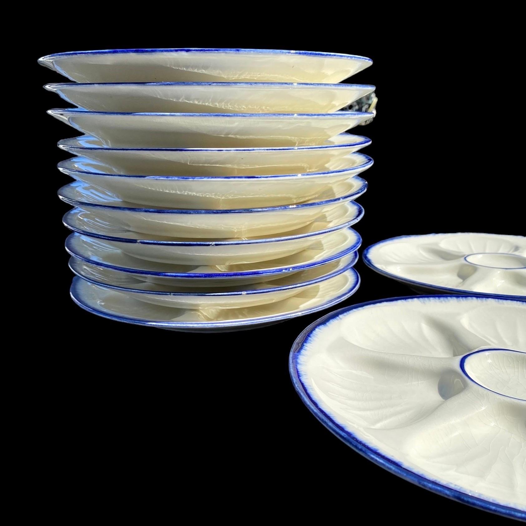Vintage French Salina-Les-Bains Oyster Plates 6