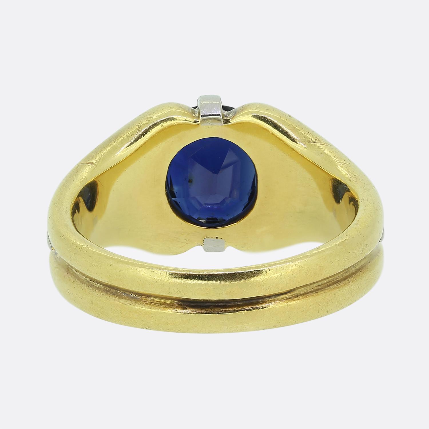 Anello francese vintage con zaffiro Single Stone In condizioni buone in vendita a London, GB