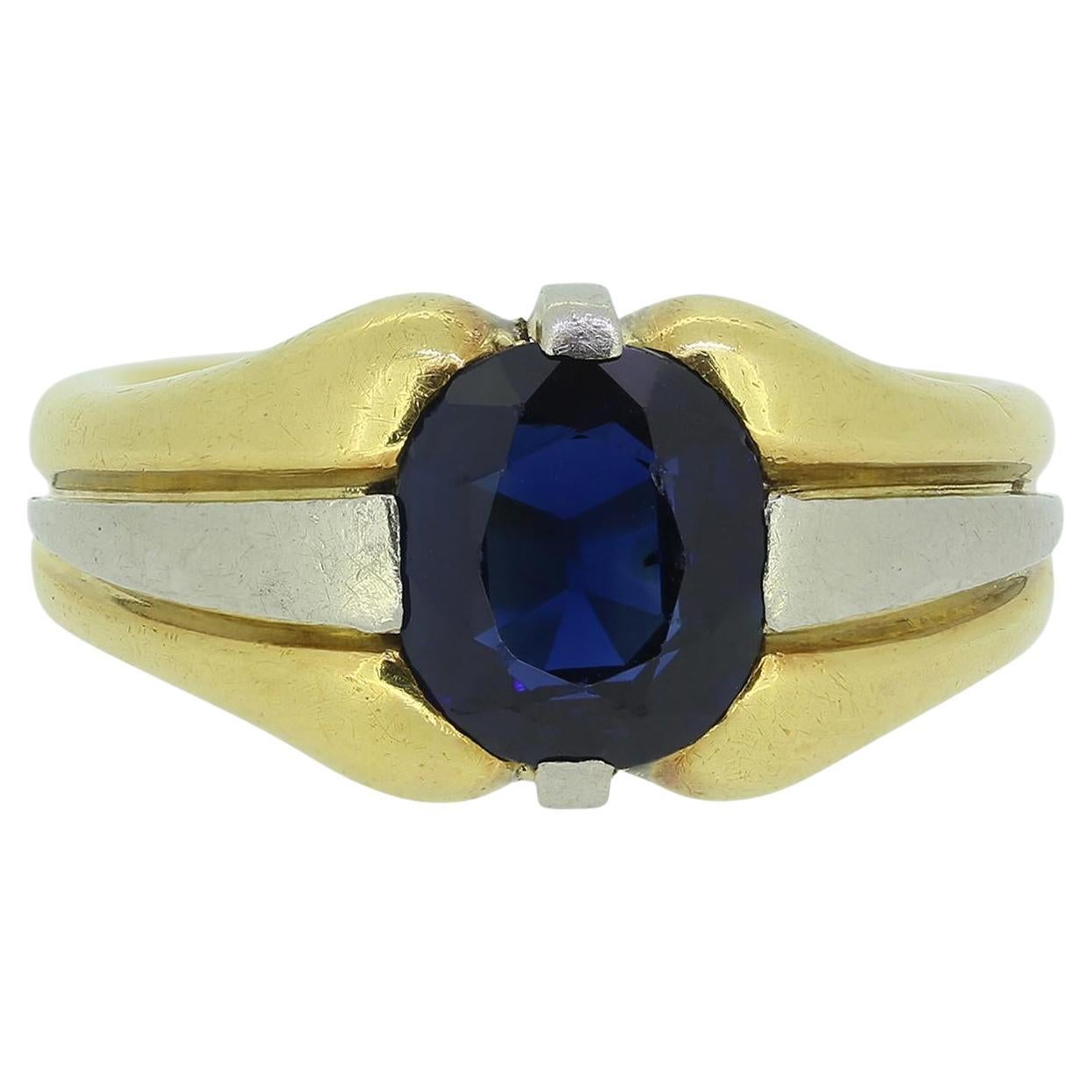 Vintage French Sapphire Single Stone Ring