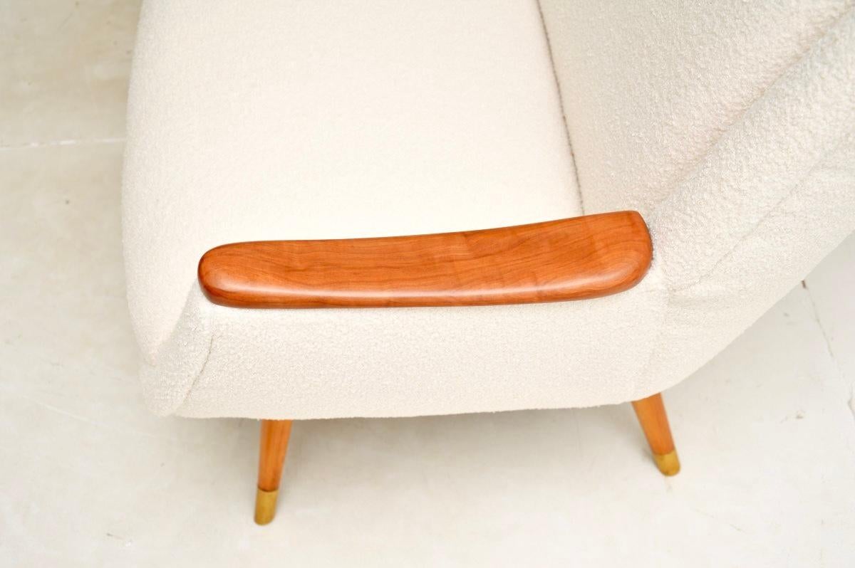 Bouclé Vintage French Satinwood Sofa