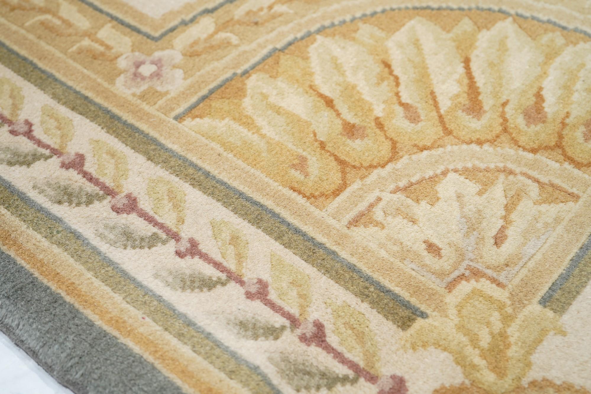 Französischer Savonnerie-Teppich im Vintage-Stil 9' x 12' (Ende des 20. Jahrhunderts) im Angebot