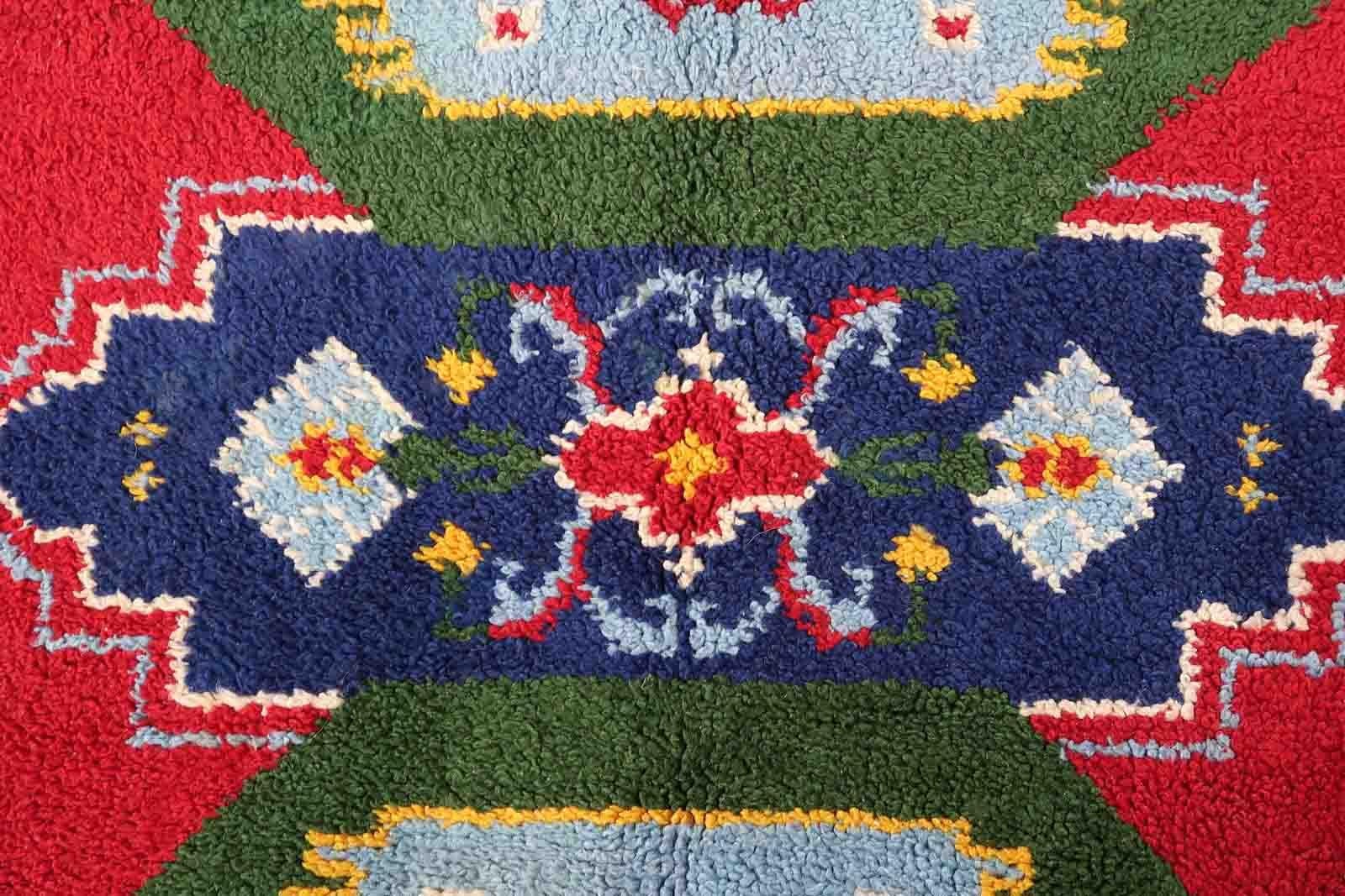 Wool Vintage French Savonnerie Rug, 1950s, 1C871 For Sale