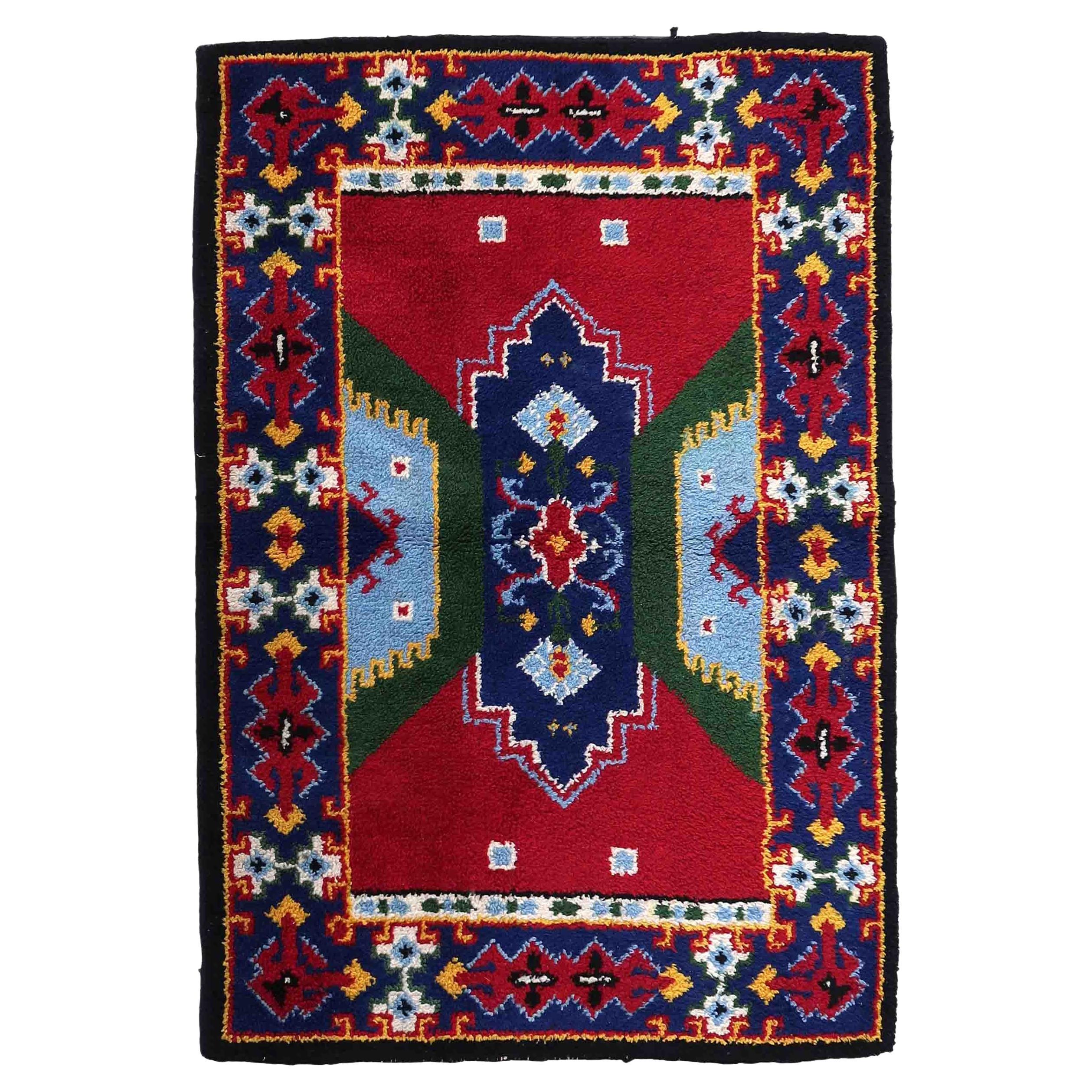 Vintage French Savonnerie Rug, 1950s, 1C871 For Sale