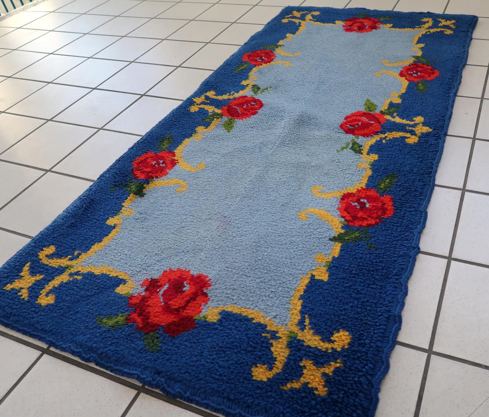 Wool Vintage French Savonnerie Rug, 1960s, 1C816 For Sale