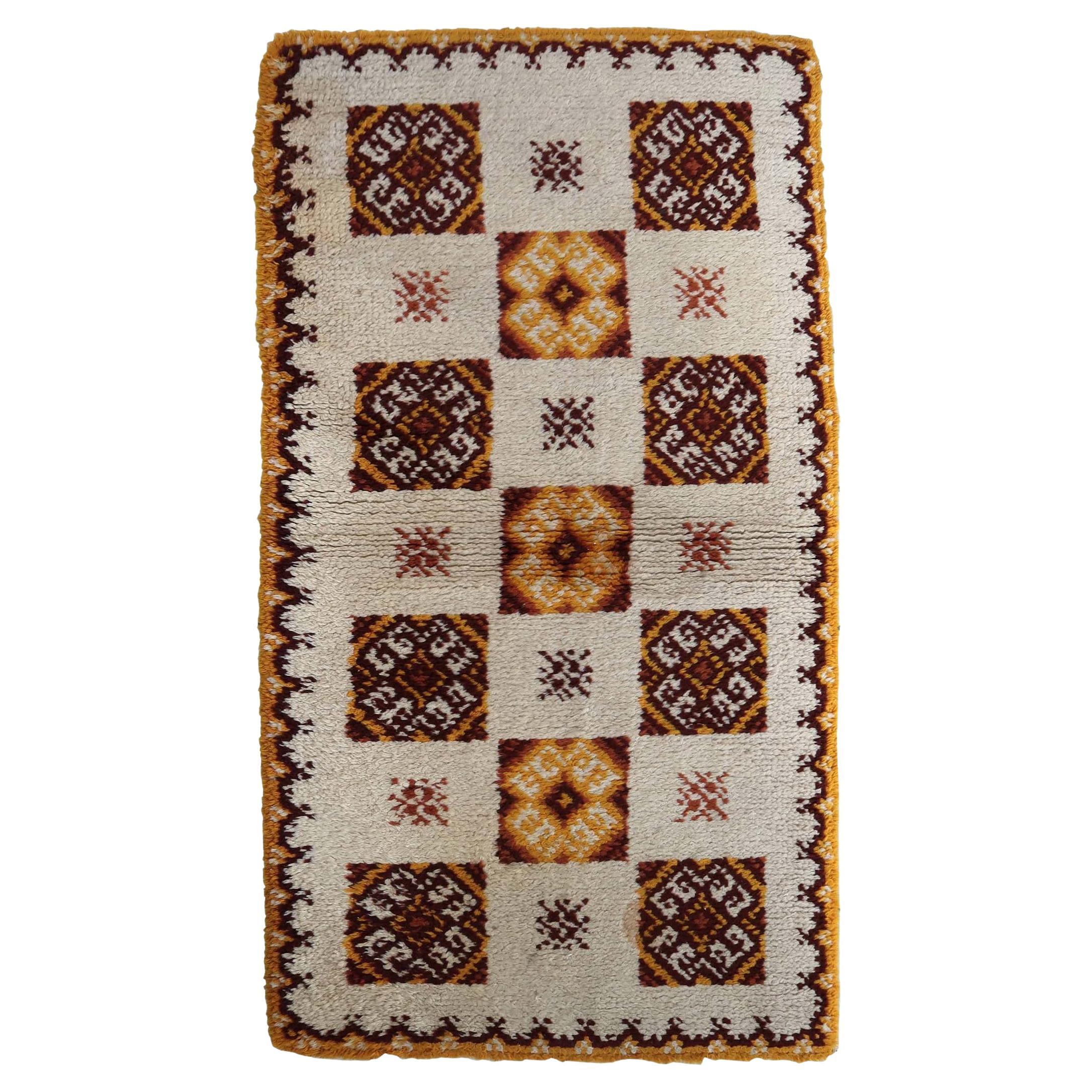 Alfombra francesa vintage Savonnerie, años 60, 1C817