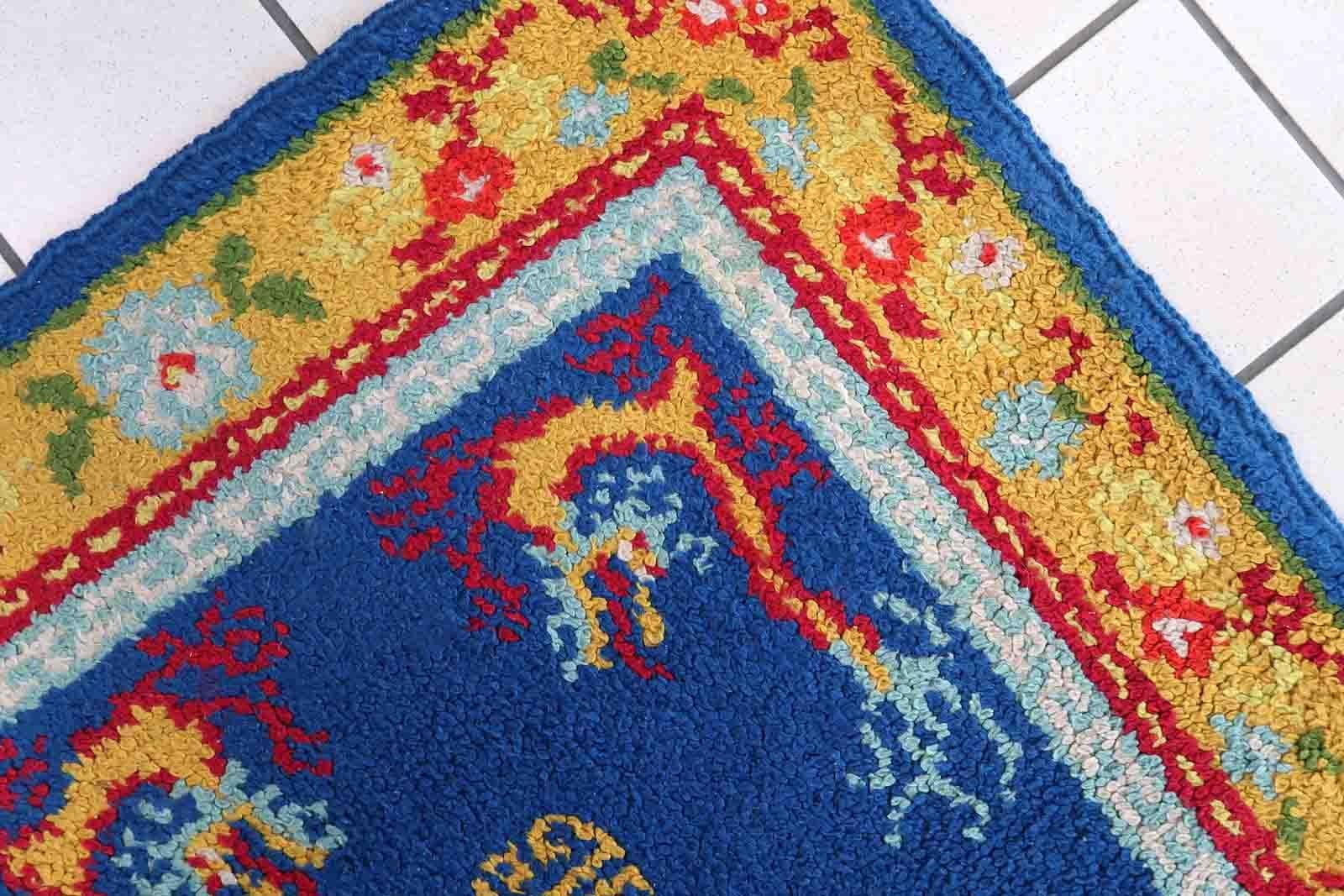 Vintage French Savonnerie Rug, 1960s, 1C840 For Sale 4