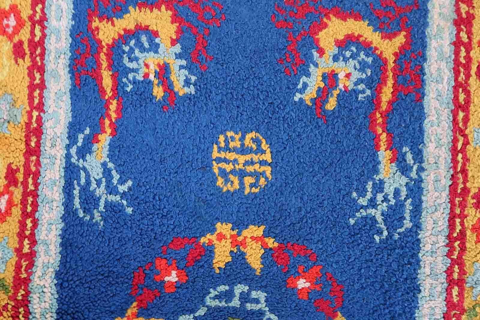 Vintage French Savonnerie Rug, 1960s, 1C840 For Sale 1