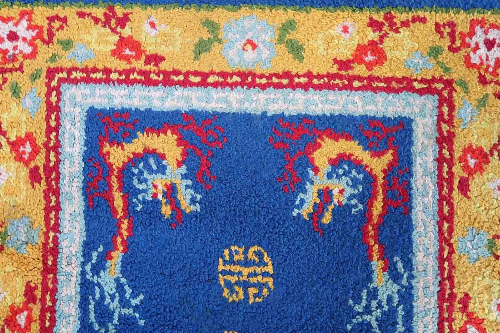 Vintage French Savonnerie Rug, 1960s, 1C840 For Sale 3