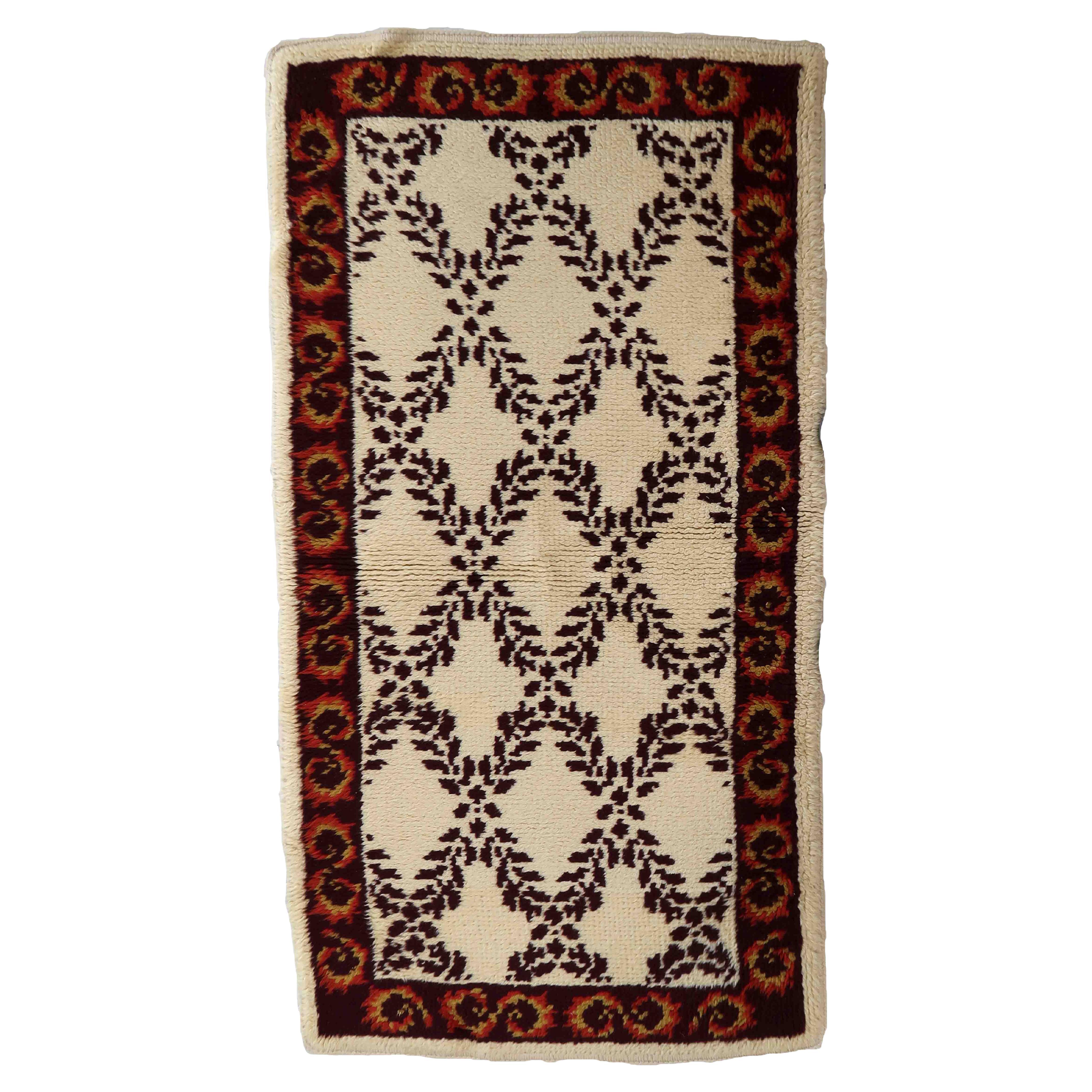 Alfombra francesa vintage Savonnerie, años 60, 1C886