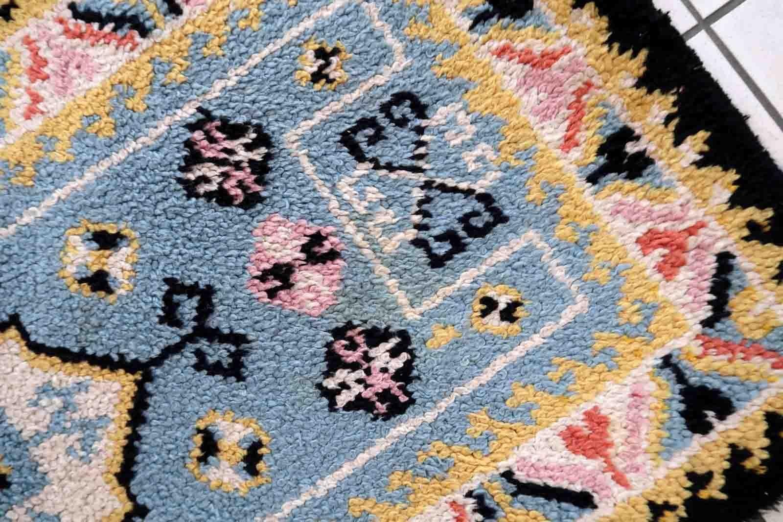 Vintage French Savonnerie Rug, 1960s, 1C887 For Sale 4