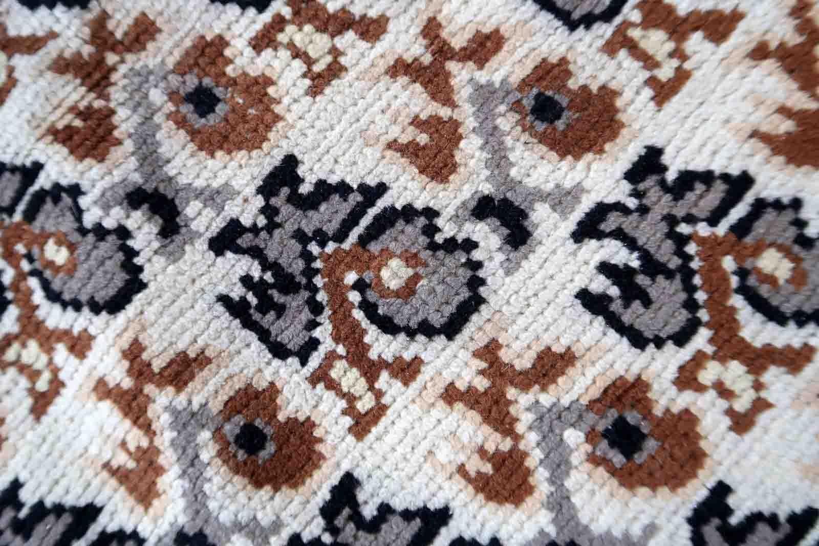 Tapis de Savonnerie français vintage, années 1960, 1C928 Bon état - En vente à Bordeaux, FR