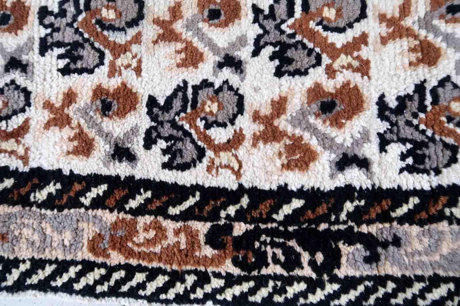 Laine Tapis de Savonnerie français vintage, années 1960, 1C928 en vente