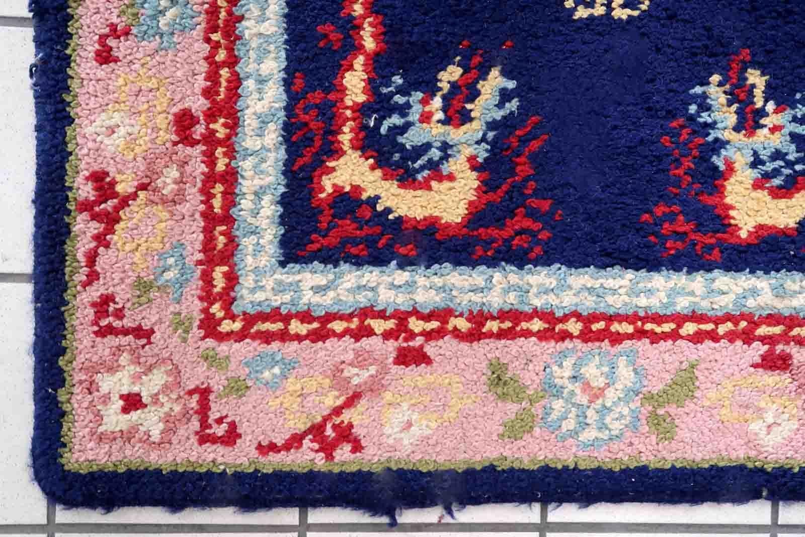 Vintage French Savonnerie Rug, 1960s, 1C964 For Sale 4