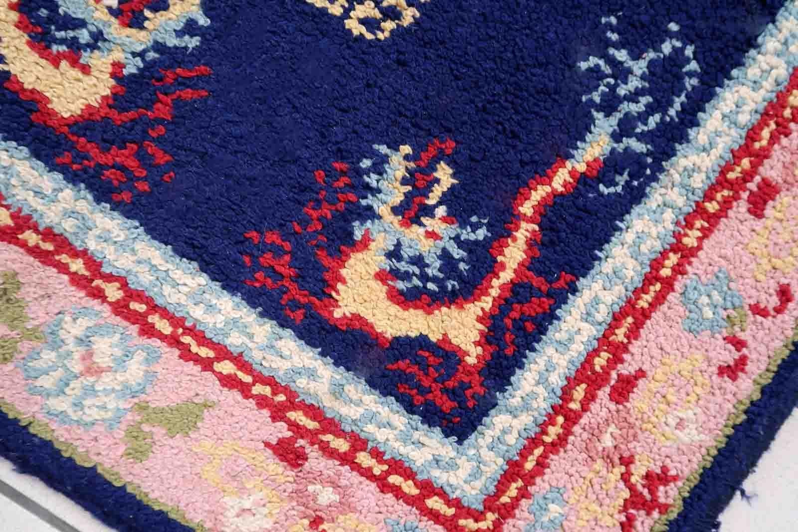 Vintage French Savonnerie Rug, 1960s, 1C964 For Sale 3
