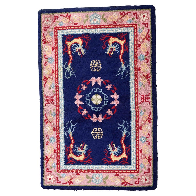 Savonniere Rugs Rococo Vintage French Savonnerie Rug, 1960s, 1C964 For Sale at 1stDibs