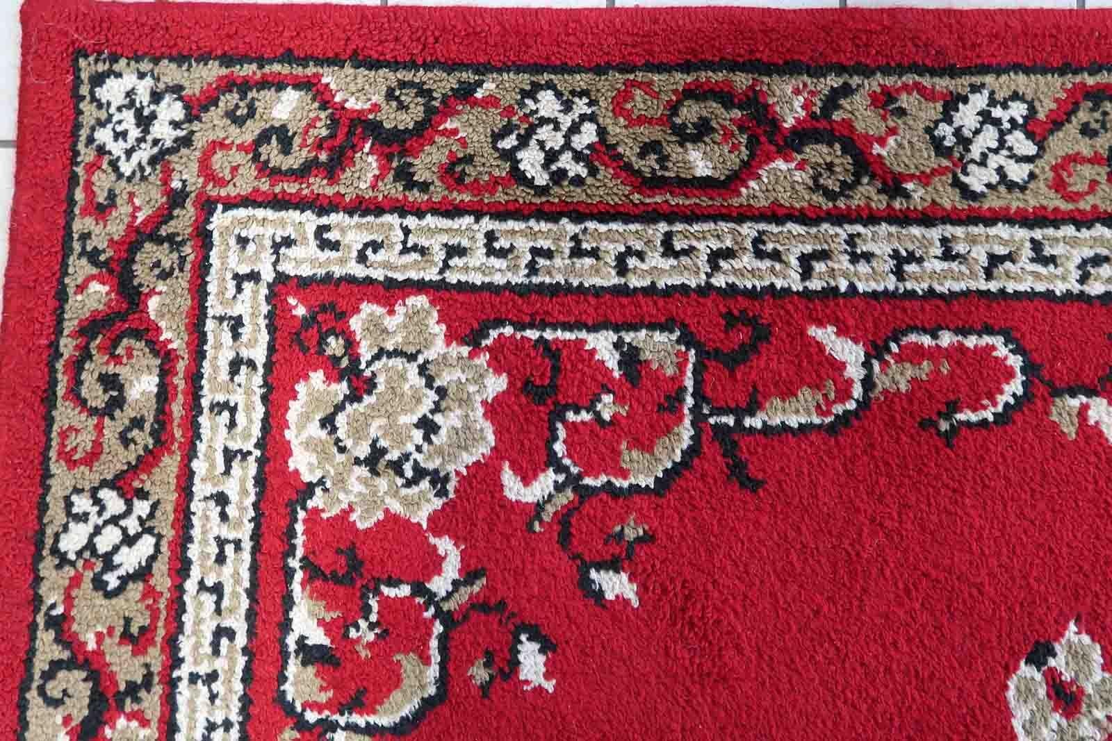 Wool Vintage French Savonnerie Rug, 1970s, 1C1038 For Sale