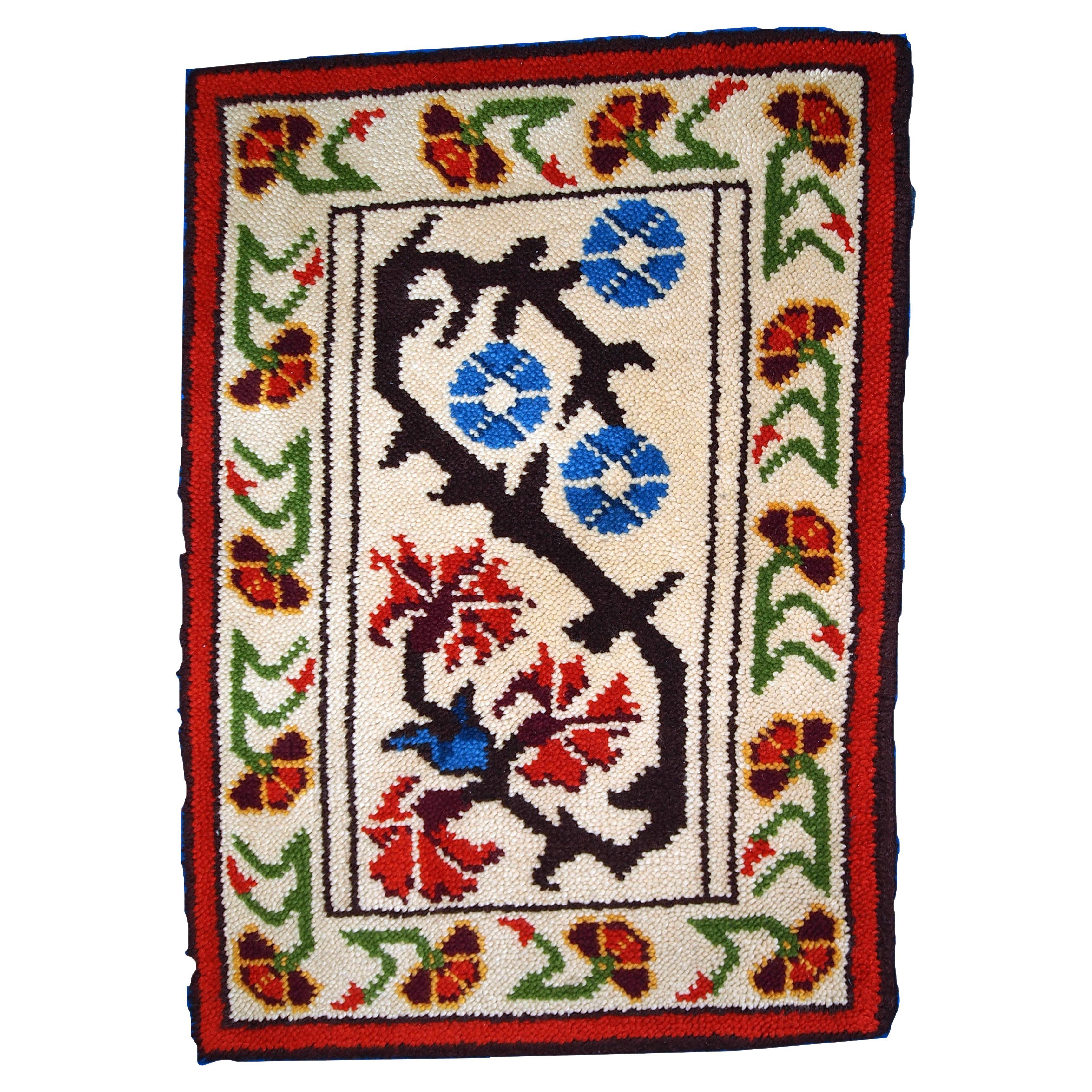 Vintage French Savonnerie Rug, 1970s, 1C771 For Sale