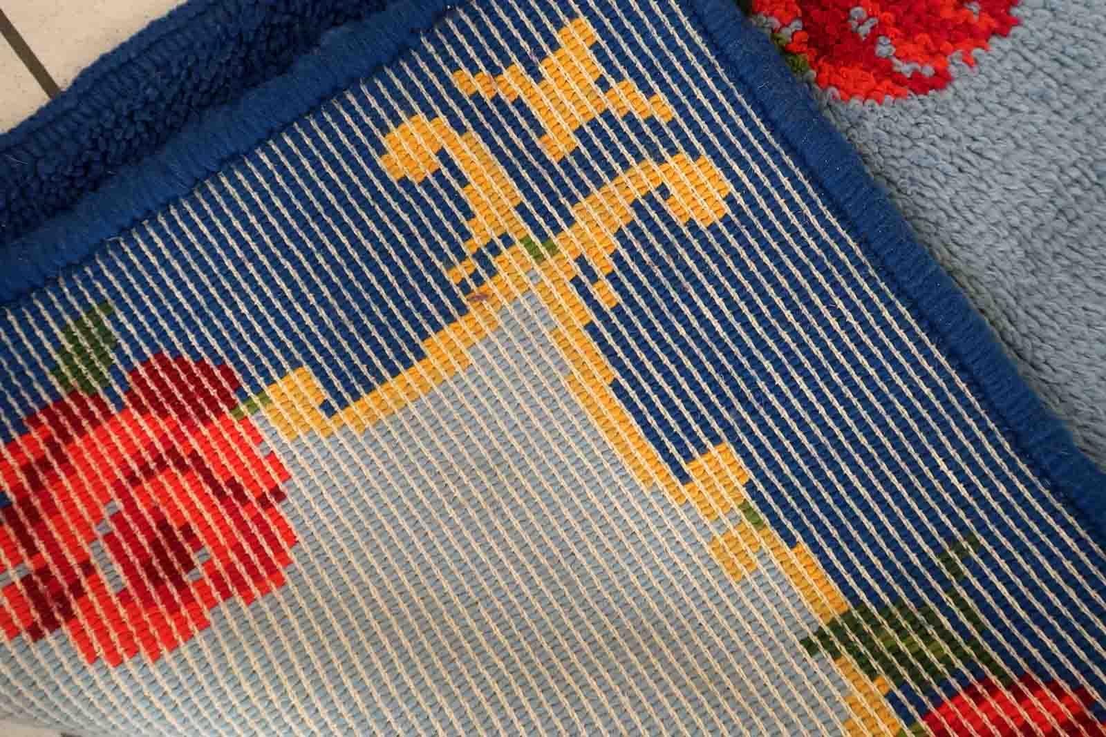Woven Vintage French Savonnerie Runner, 1960s, 1C1028 For Sale