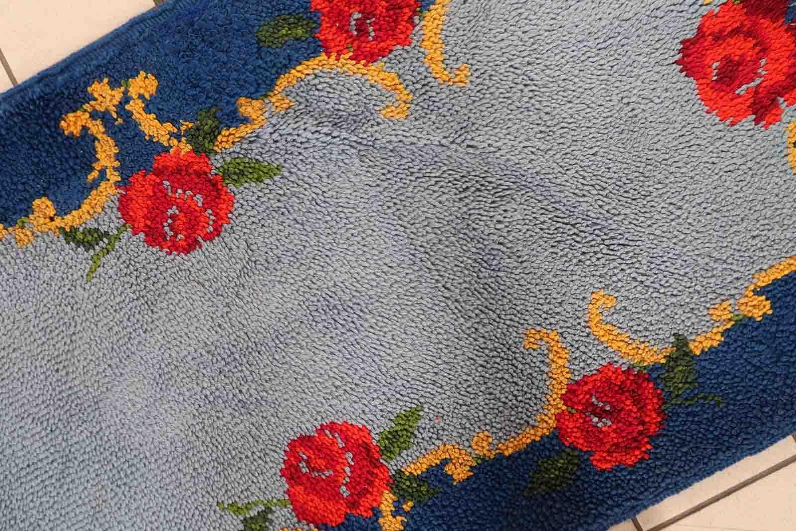 Vintage French Savonnerie Runner, 1960s, 1C1028 For Sale 3