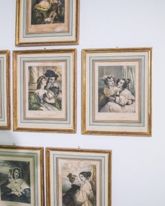 Vintage Französisch Saynètes Kalender Illustrationen, Satz von sechs