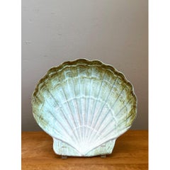 Vintage French Scallop Shell Ceramic Dish