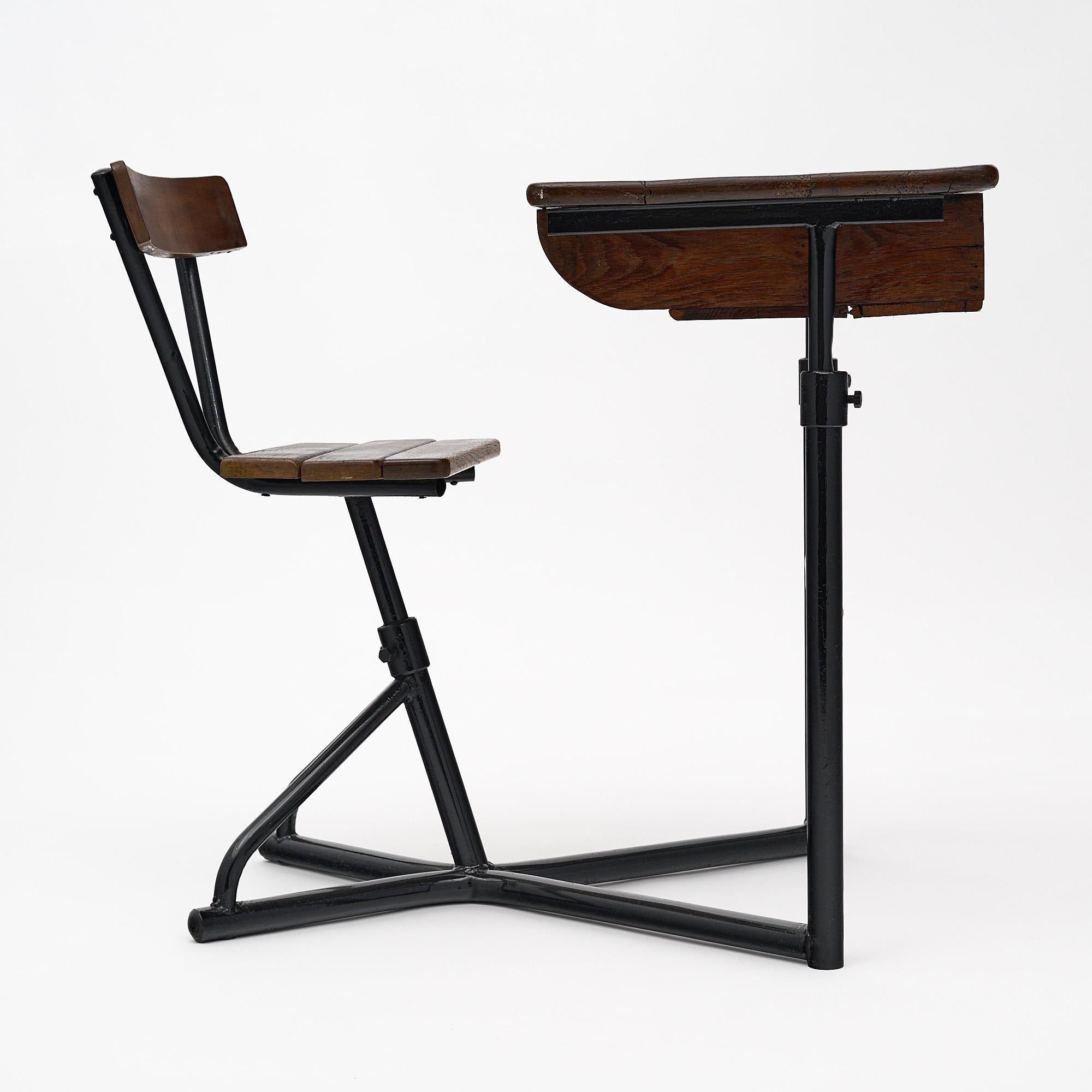 Mid-Century moderno Banco scolastico francese vintage in vendita