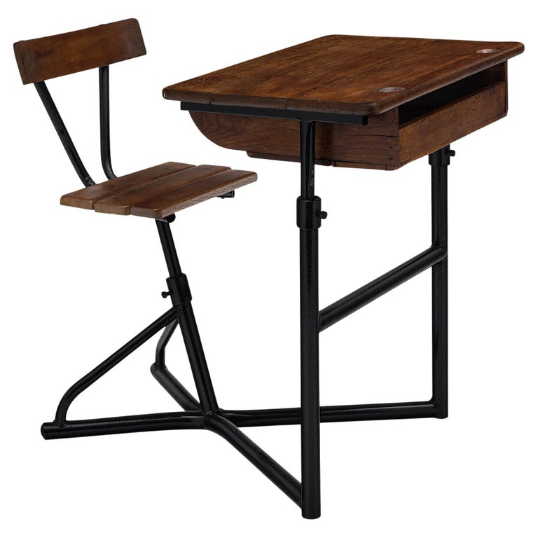 Vintage French School Desk For Sale at 1stDibs
