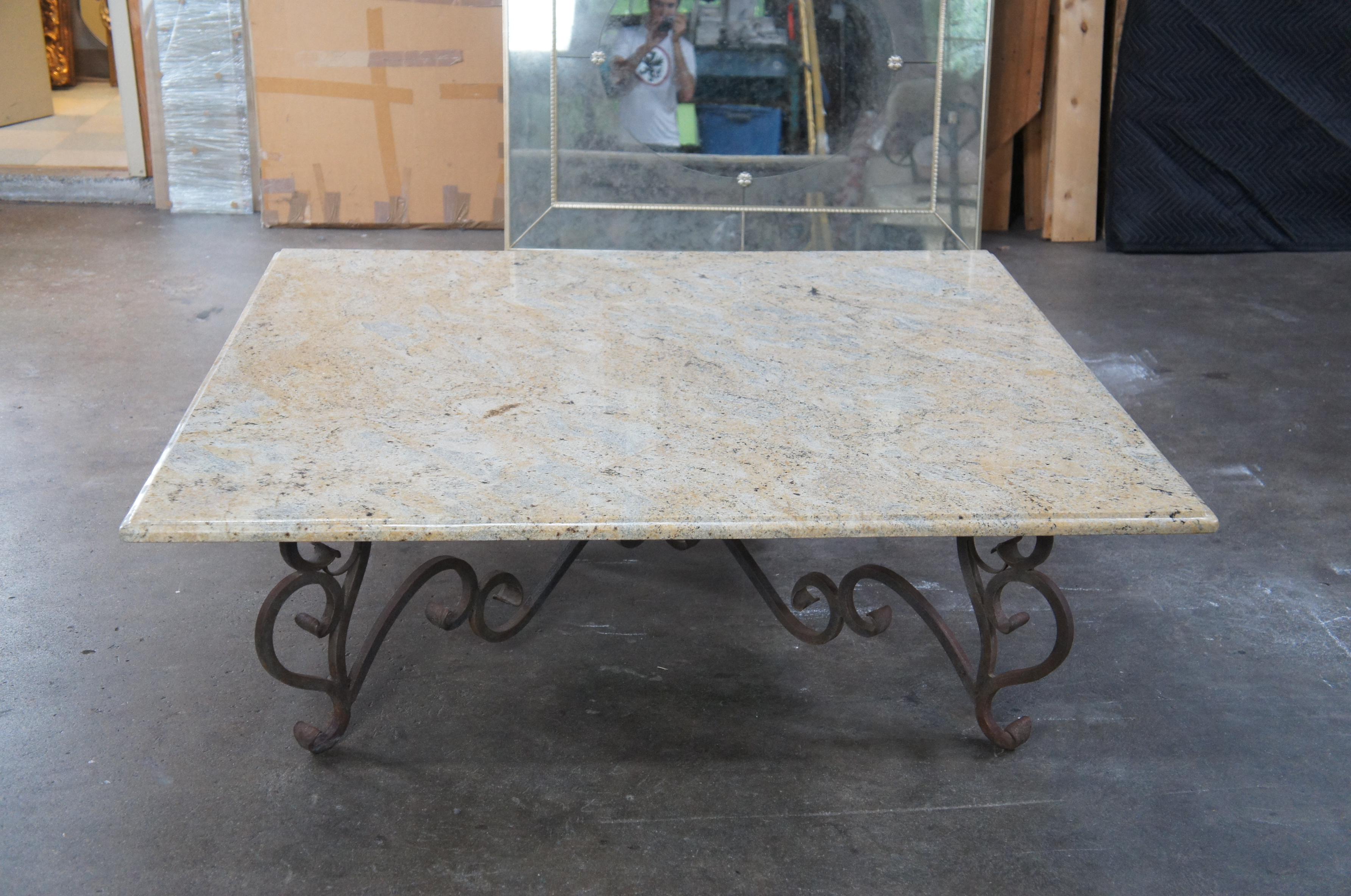 square iron coffee table