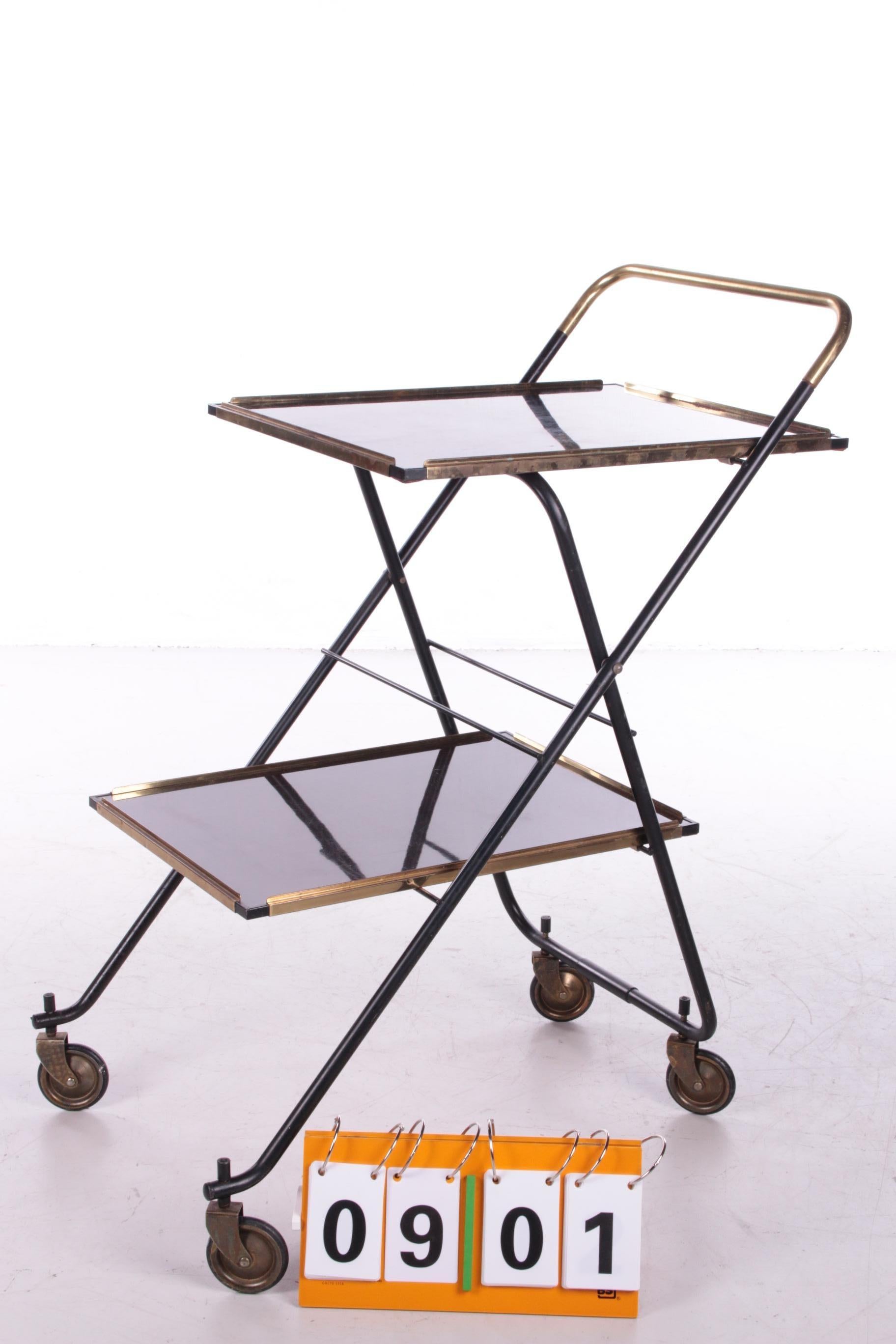Chariot de service ou chariot à boissons vintage français, années 1960 en vente 8