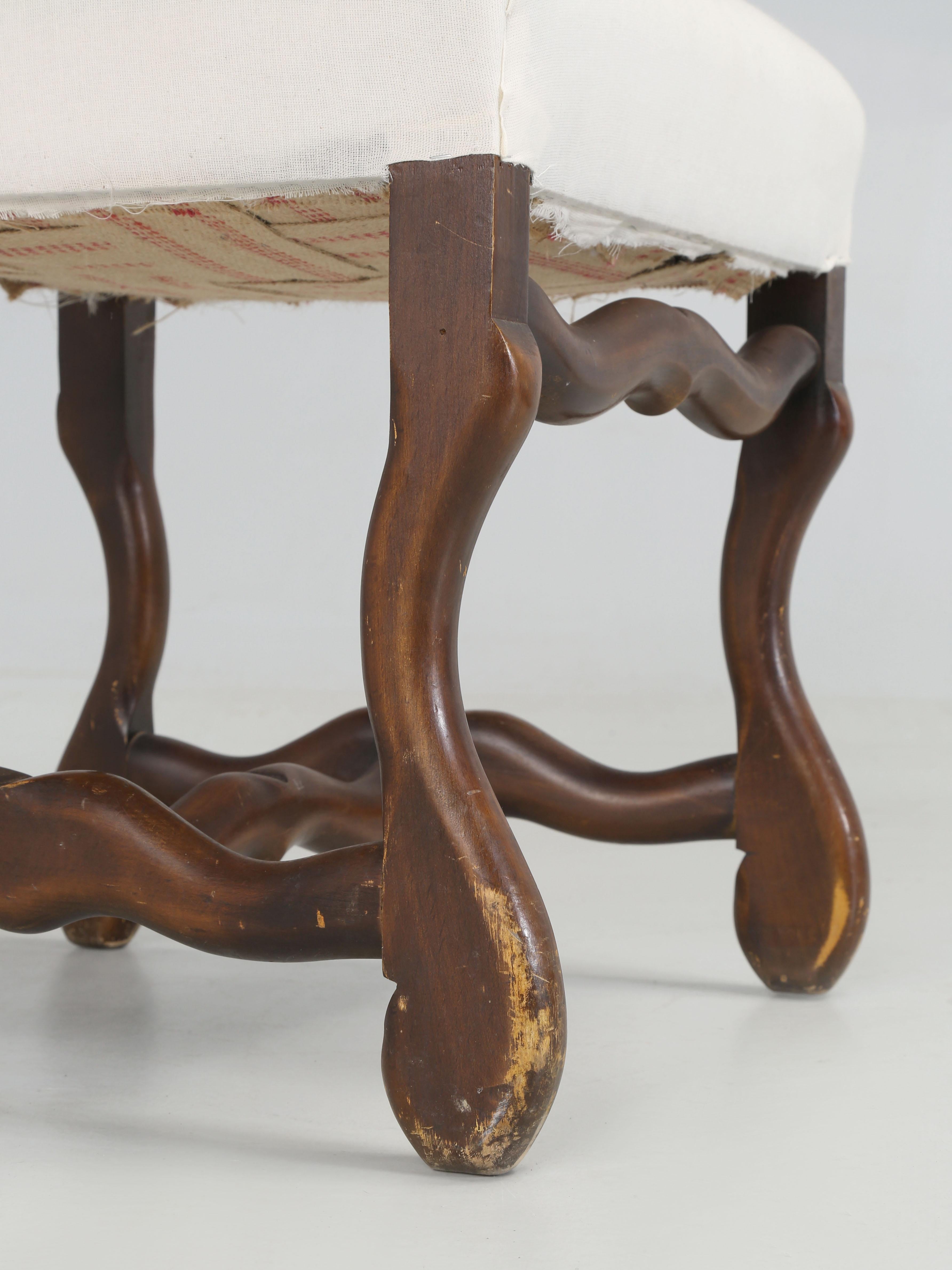 Vintage French Set of (6) Os de Mouton Dining Chairs Horsehair and Coil Springs 4