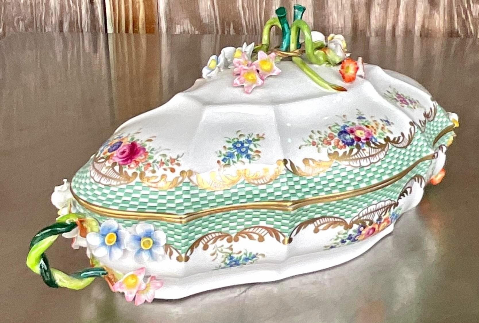 Vintage French Sevres Porcelain Serving Bowl For Sale 1
