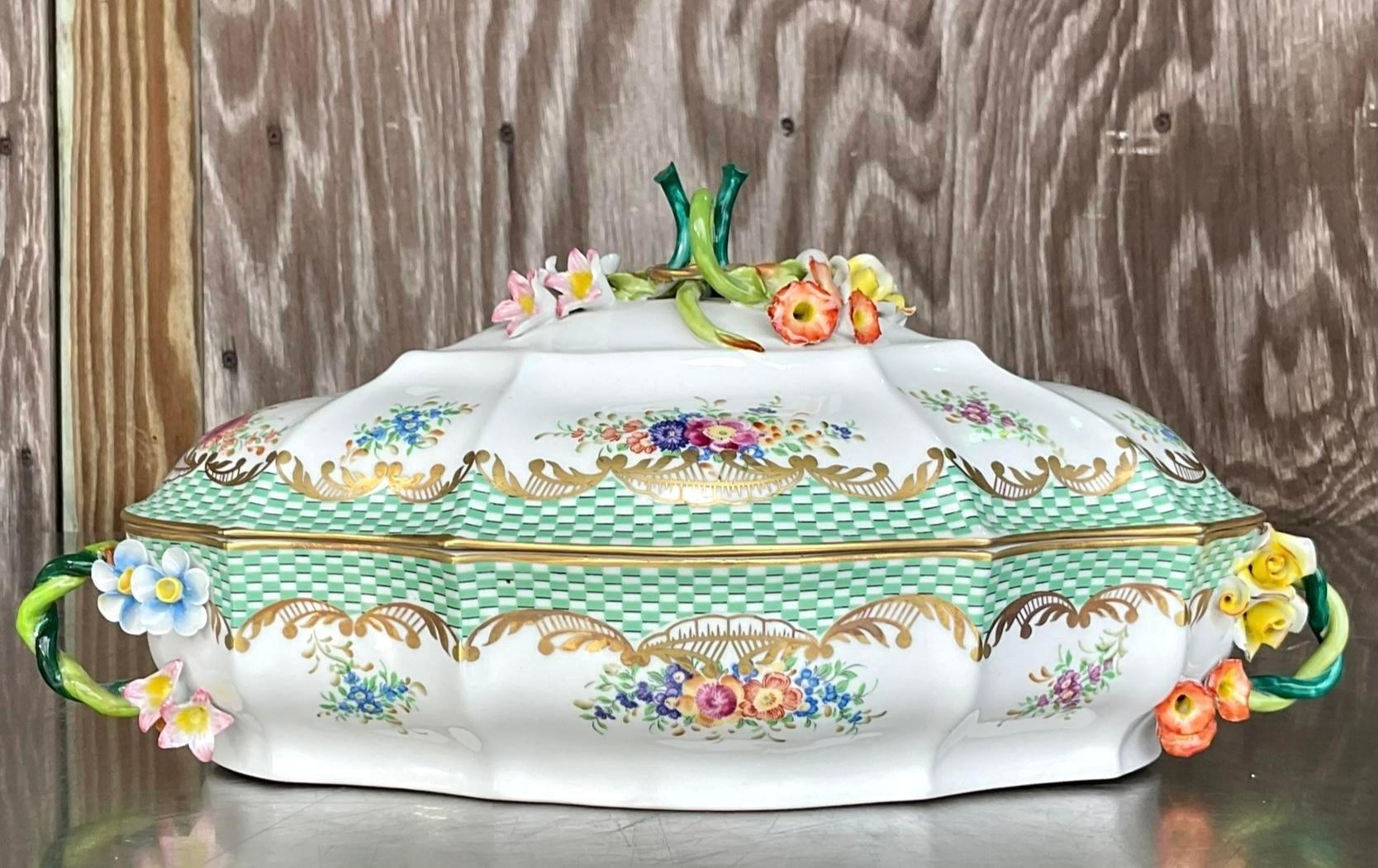 Vintage French Sevres Porcelain Serving Bowl For Sale 3