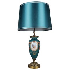 Vintage French Sevres School Porcelain Portrait Lamp with Greek Perseus