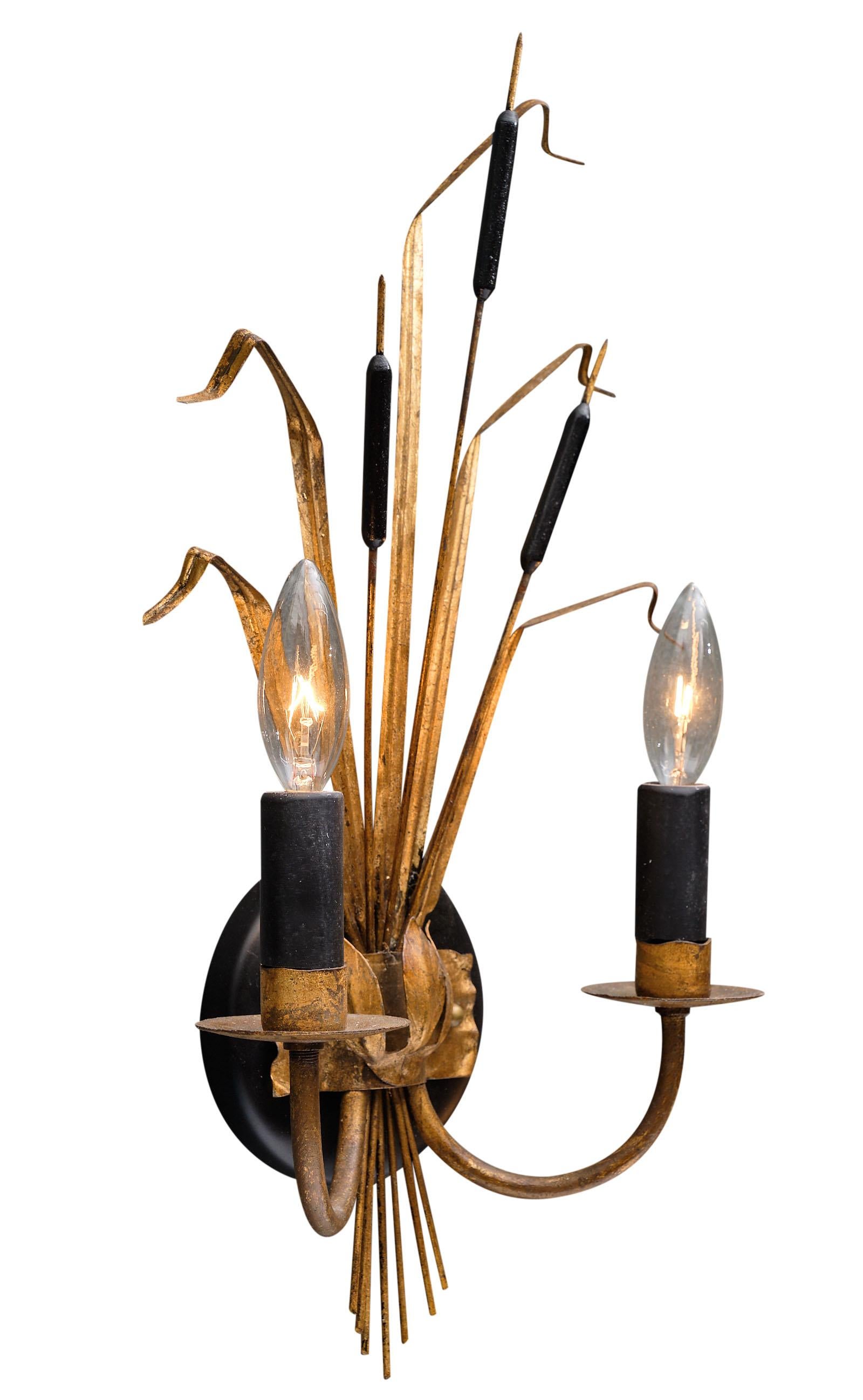 Art Deco Vintage French Sheaf of Wheat Sconces by Maison Baguès