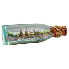 Vintage French Ship in a Bottle