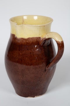 Vintage French Side Spout Pottery Pitcher, circa 1920