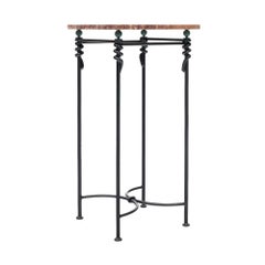 Vintage French Side Table, Iron and Marble, Mid-Century Modern